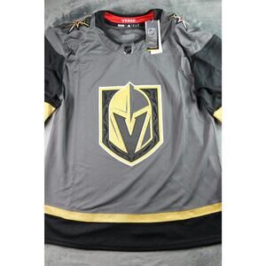 Vegas Golden Knights Jersey Mens 54 Gray Black Gold NHL Hockey Adidas Primegreen